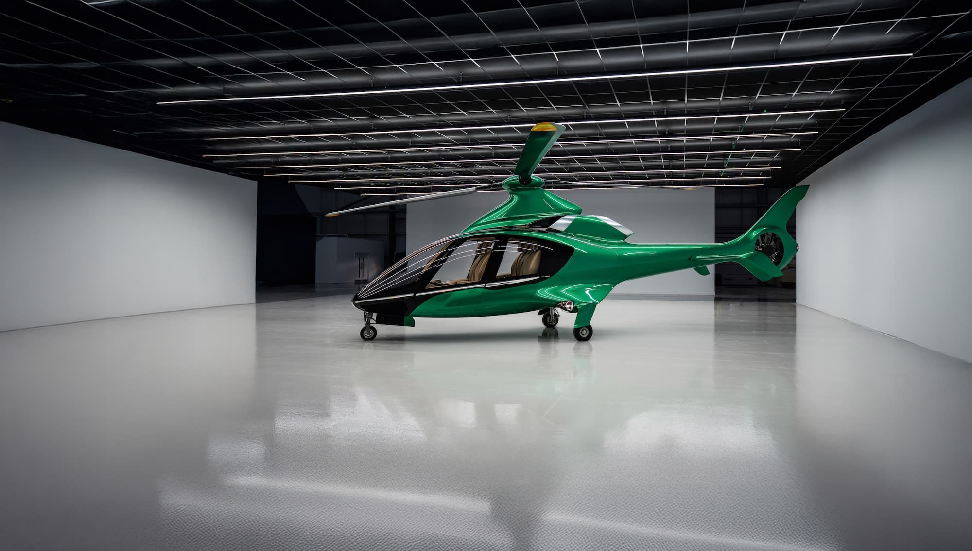 HC50 commercial turbine helicopter on the ground - Hill Helicopters